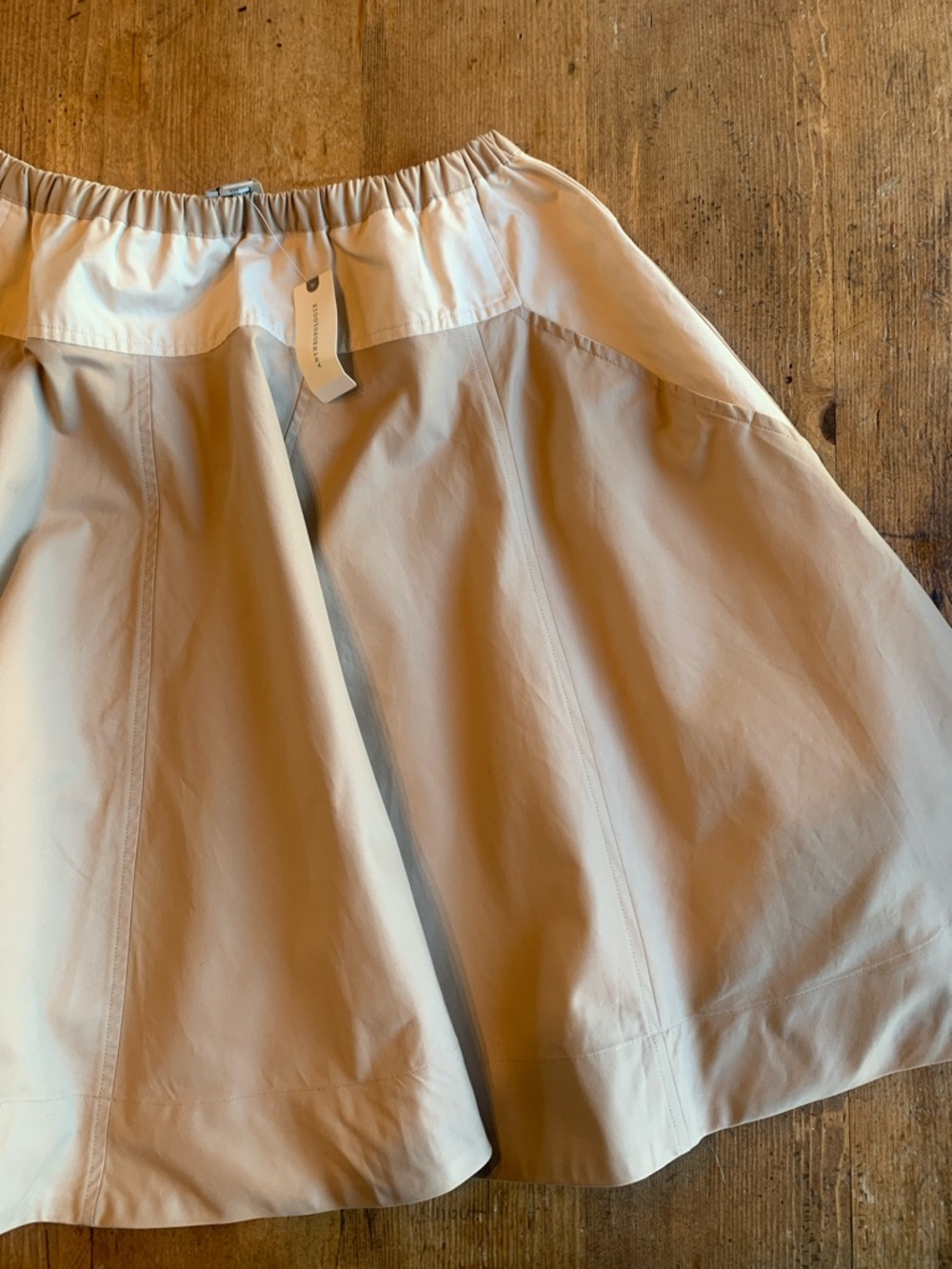 Anthropologie Maeve Beige Elastic Waist Skirt with Pockets - Picture 7 of 16